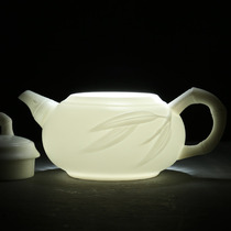 Jia Zhan kiln Dehua white porcelain teapot Li Jia stack handmade white porcelain teapot kung fu tea set ceramic bubble teapot