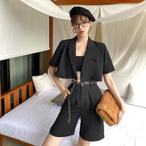 Wei Yananie Santa Rita cool handsome with type short suit Chaumen single tasts two-color superA suit suit