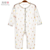 Baby jumpsuit spring and autumn summer thin baby ha clothes newborn clothes cotton long sleeve air conditioning pajamas summer clothes