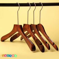 Long hook solid wood hanger adult male and female wood hanger clothing clothes hanger retro wood clothes hanging clothes brace wholesale