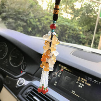 High-end chalcedony car hanging rearview mirror car pendant interior pendant shaking sound with the same net red goddess pendant supplies