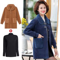 Fat Moms Autumn Winter Clothing Bifacial Water Mink Suede Coat Foreign Gas Gats Up Overweight Mid Aged Noble Fur Coats Woman