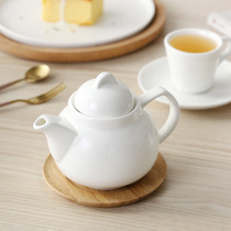 Green Maple Leaf export Brazilian coffee pot ceramic pure white Cuban pot milk teapot small flower teapot milk teapot high temperature resistant