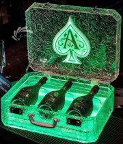 New led glowing ice rock Spade a wine box night wine props VIP exclusive wine glass box champagne seat