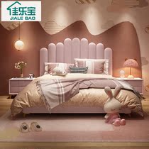 Solid wood children bed teenagers 1 2 meters single bed leather bed real bed American childrens room boy bed 1 5 meters childrens bed