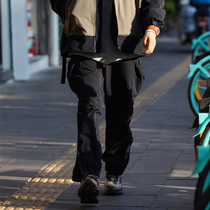 Nobodyknows Japanese navy blue function multi-pocket basic tooling elastic waist casual men and women ties