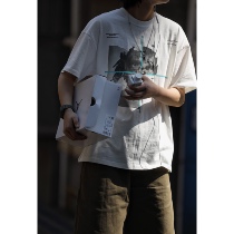 Nobodyknowns Summer American Multifigure Photos Combined Trend Printed Casual Round Collar Loose short sleeve T-shirt