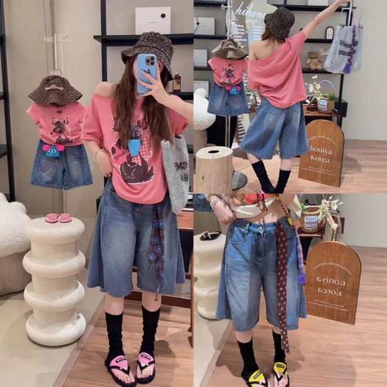 Original parent-child summer mother and daughter clothing 2025 new small and medium-sized children's clothing pink puppy printed T-shirt top denim shorts
Original parent-child summer mother and daughter clothing 2025 new small and medium-sized children's clothing pink puppy printed T-shirt top denim shorts
