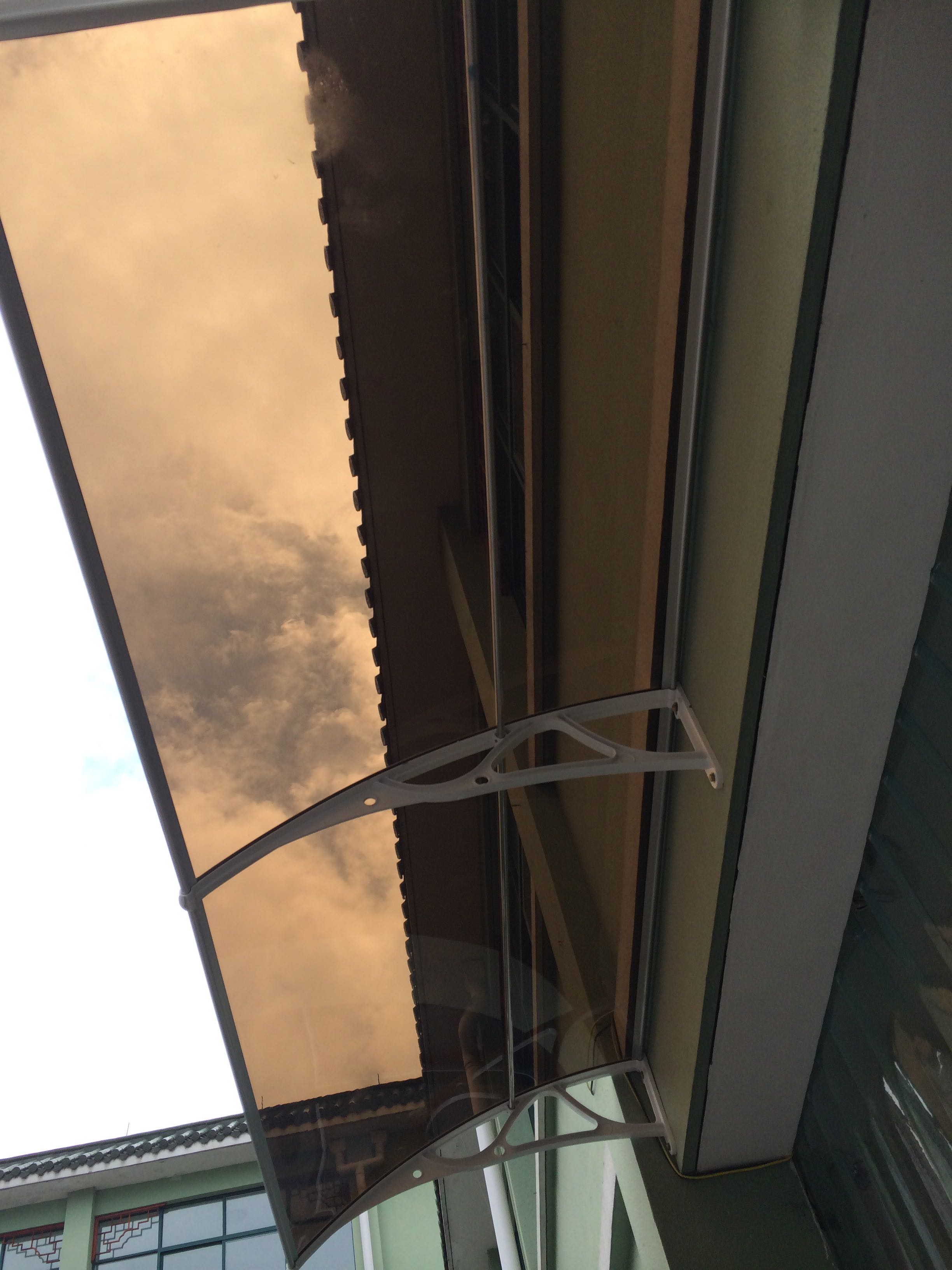 铝合金雨棚户外遮阳棚阳台雨篷门窗雨蓬无声雨搭静音透明耐力板