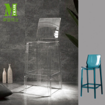 Transparent Bar Chair backed by back bench Northern Europe light luxury and modern creative designer network red acrylic crystal