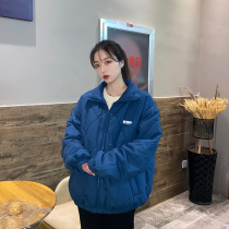 WASSUP autumn winter 2020 new cotton clothes turning and thickening waterproof rhomboid cotton clothes men and women loose and high collar jacket