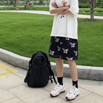 KTDA 2020ss drawstring mesh butterfly full print shorts men and women couple styles Joker mesh five-point pants