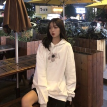 LKSTORE KTDA ink flower print hoodie couple fashion fashion brand national tide sweater clearance