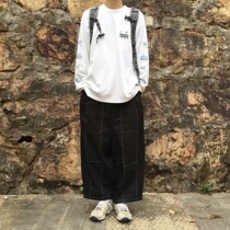 Nothingnever vintage pants cropped cropped cropped pants mens and womens loose overalls trousers