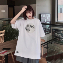FDSK universe Li Qi same MOON MOON MOON MOON Earth space view trend steam wave printing short sleeve mens and womens T-shirt