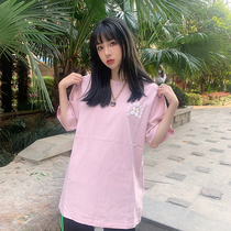 KTDA 2020ss cotton round neck classic Flower Rainbow print short sleeve men and women couples National tide small flower tee