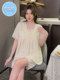여름에 여성을위한 유방 패드가있는 잠옷 순수면 단락 달콤한 공주 스타일 플러스 옥외 착용 홈 의류 세트를위한 지방 플러스 크기 여름에 여성을위한 유방 패드가있는 잠옷 순수면 단락 달콤한 공주 스타일 플러스 옥외 착용 홈 의류 세트를위한 지방 플러스 크기