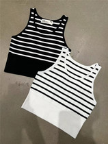 Valley Slave GUNU Hot Girl Striped Vest Woman 2022 Spring Summer Ice Silk Knit Sleeveless Harness Blouse Tide