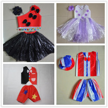 Childrens environmental fashion show diy parent-child clothes waste utilization clothing kindergarten plastic woven bag material