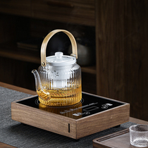 Linzi tea recalls household lifting beam glass cooking teapot Japanese health electric steaming teapot tea stove electric pottery stove set