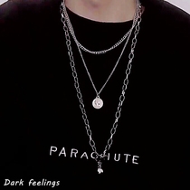 ins Harajuku style net celebrity with the same jewelry European and American men and women hip-hop high-end necklace multi-layer niche clavicle chain trend