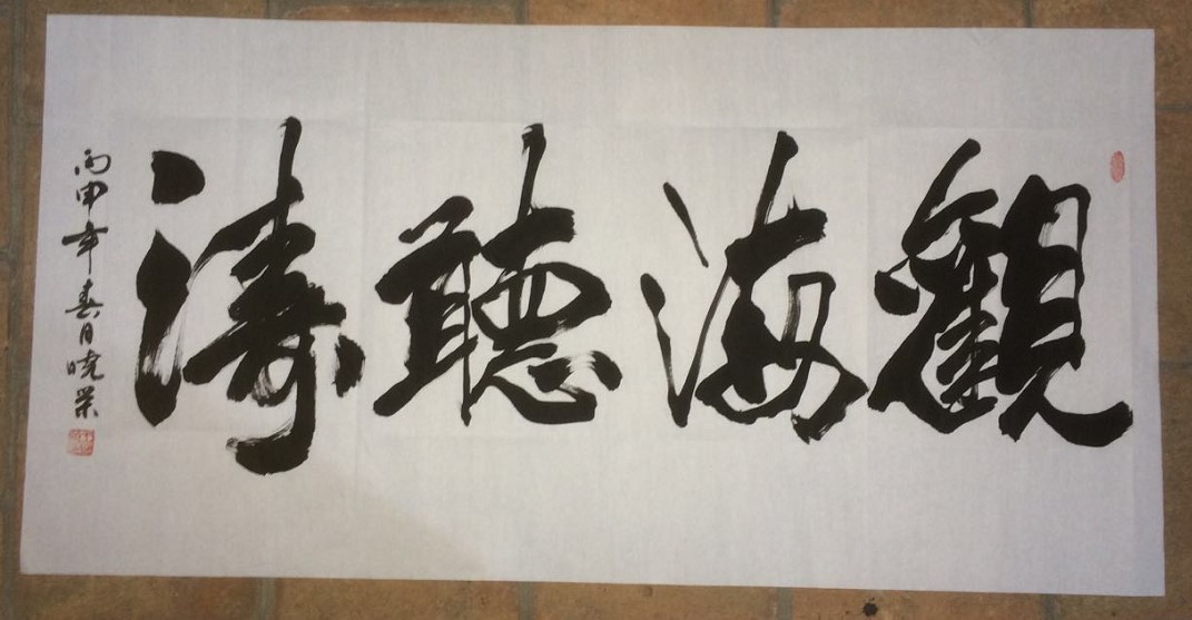 岭南堂王晓荣书法真迹 观海听涛