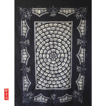 Boutique handmade tie-dyed cloth pure cotton plant blue dyeing ethnic pastoral style bar bed and breakfast decoration 190×145cm