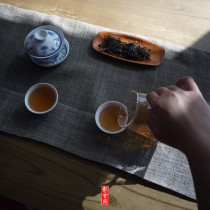 Hand-woven linen tea mat Hand-dyed Japanese tablecloth Natural material Simple Kung Fu tea accessories 120*35cm