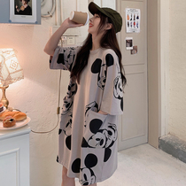 Sandro Moscoloni Mickey short sleeve T-shirt woman 2022 Summer Korean version loose casual blouse dress