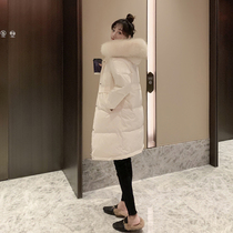 Sandro Moscoloni plums for women 2021 New winter long-style large fur collar thickened jacket tide