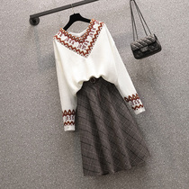 Sandro Moscoloni big code womens clothing winter dress Two sets of foreign air weight reduction sweater Belly Display Slim Fit