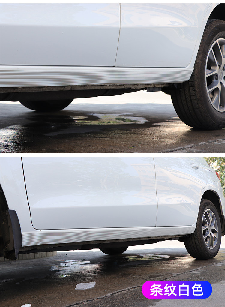 汽车改装侧裙防撞胶条裙边防刮条车身大包围防擦条划痕遮挡装饰贴