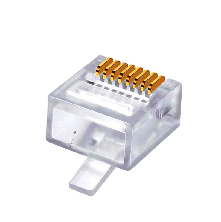 super class 6 crystal head super class 6 flat network cable special network crystal head 8-core authentic two-piece short body