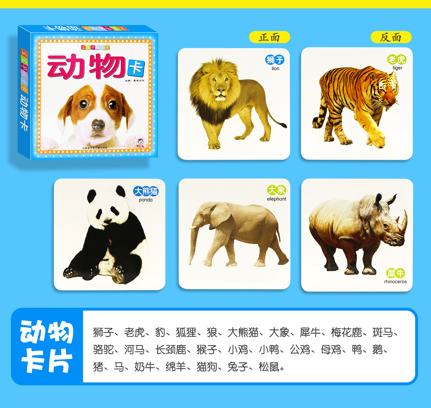 全套6盒益智 认字识图动物数字卡片 宝宝早教认知训练婴幼儿童识字