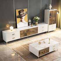Willstyle Light Lavish Rockboard Tea Table TV Cabinet Combo Modern Minima Small Family Living Room High-end Ground Cabinet Suit Combination