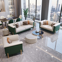 Light Extravagant Real Leather Sofa Small Family Style Living Room Full-Style Minimalist Modern Minima Villa Combined High-end Leather Sofas