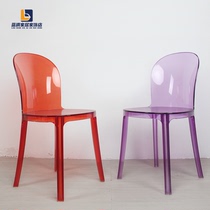 Creative designer Computer Chair Crystal Plastic Catering Chair Acrylic Transparent Chair Soft Package Leisure Chair Europe style