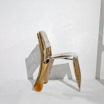 Morden Stainless Steel Metal Dining Chair Steam Ball Changing Shoes glass GRP chair sofa chair Sofa Chair Single Chair Furniture