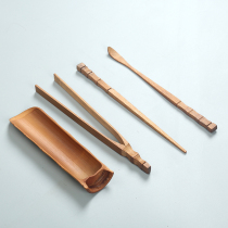 Porcelain Hengtang bamboo tea tea dial tea needle tea clip four-piece set tea lotus tea tea tea Kung Fu tea accessories