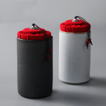 Porcelain Hengtang tea pot Straight tube coarse pottery tea pot Ceramic awakening tea pot Sealed piggy bank Black tea Puer tea pot