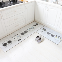 Kitchen floor mat waterproof and oil-proof bathroom foot mat household strip non-slip mat home door mat carpet