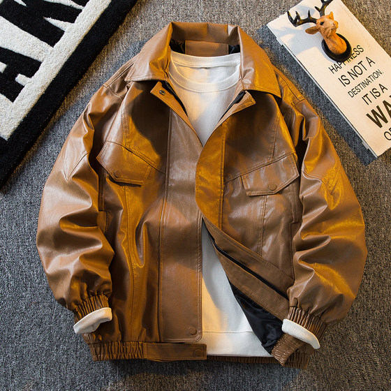 Men's Vintage American retro PU leather jacket men 2024 new handsome spring and autumn tide work jacket
Men's Vintage American retro PU leather jacket men 2024 new handsome spring and autumn tide work jacket