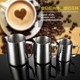 ສະແຕນເລດ 304 ຈອກ latte art pointed mouth with lid and scale Measuring cup coffee latte art cylinder milk foam cup pot coffee