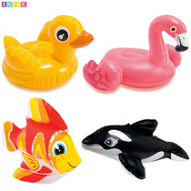INTEX cartoon inflatable water blowing toy children bath duck swimming pool baby flamingo small animal