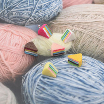 DIY jewelry accessories resin painted triangle rainbow cake fun earring earring keychain pendant material