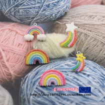 DIY jewelry accessories RESIN glitter stars Rainbow childlike earrings Keychain bags accessories pendant