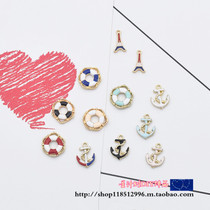 DIY jewelry accessories dripping alloy small pendant Tower anchor swimming ring earring necklace keychain material