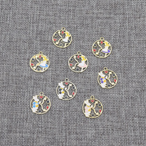 DIY jewelry accessories alloy dripping oil small pendant Alice Rabbit series pendant earrings necklace material