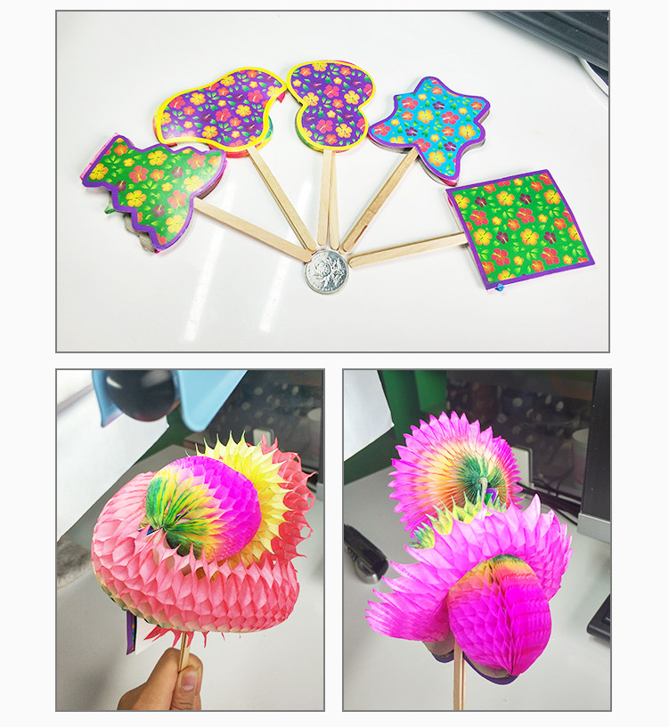 80后怀旧经典民间 纸翻花艺术编花 18变魔术传统翻纸花 童年玩具_双氙