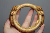 Stubbornly bamboo carving Dragon Bracelet ring famous family custom bamboo root carving rue hand piece Xu Jinping bamboo ring